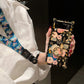 Stylish French Style Flower Ring Lanyard Phone Case for Samsung Galaxy Z Flip4 Flip3