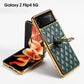Luxury Leather Electroplating Diamond Protective Cover For Samsung Galaxy Z Flip 4 5G