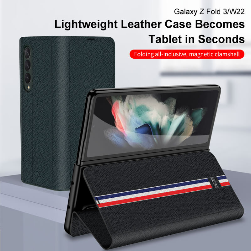 Magnetic Leather Flip All-included Protection Cover For Samsung Z Fold3 5G - Dealggo.com