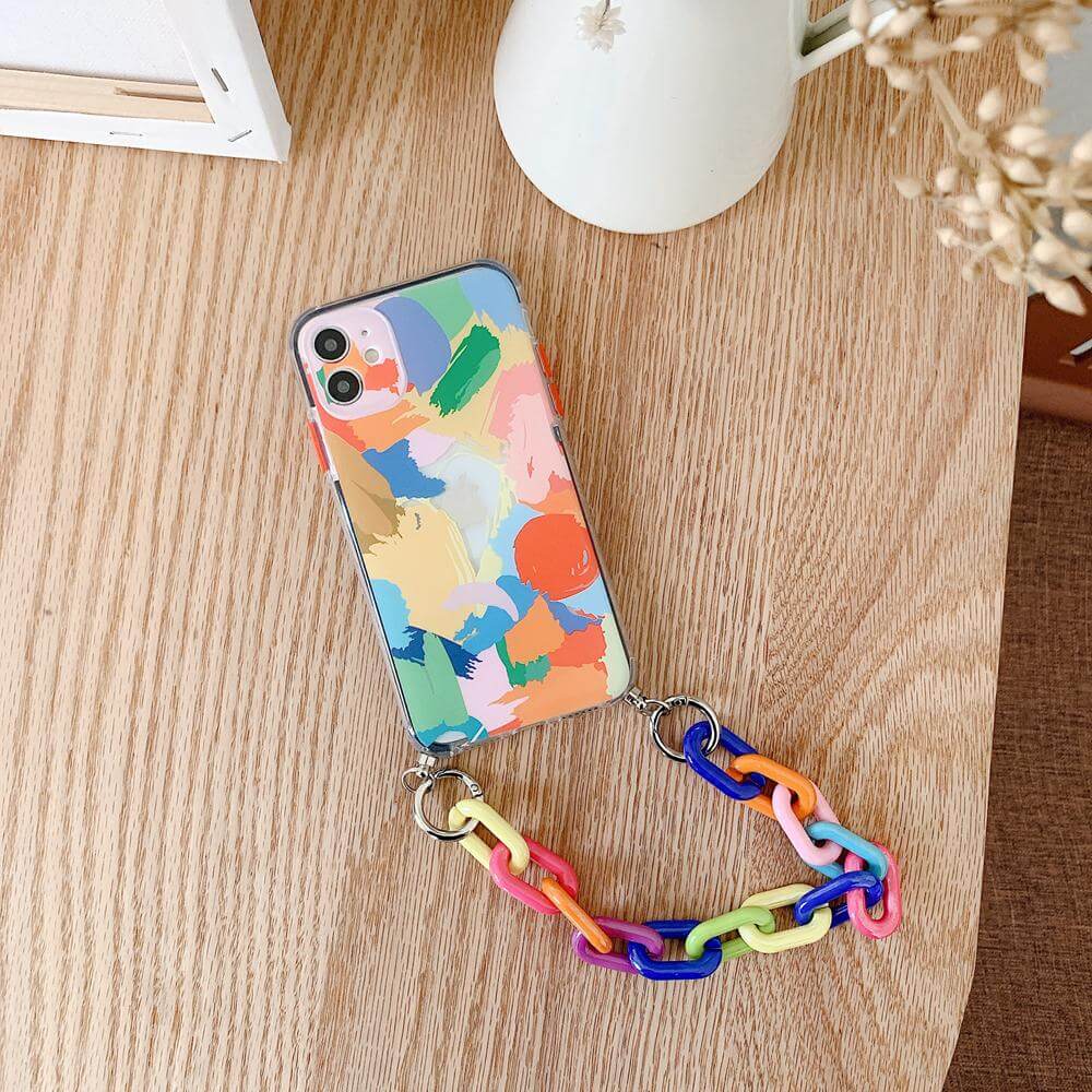 Graffiti Bracelet Colorful Chain Soft Phone Cases for iphone 12 11 pro max X XS XR 7 8 Plus SE 2020 - Dealggo.com