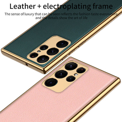 High Quality Plating Leather Case for Samsung Galaxy S22 Ultra 5G