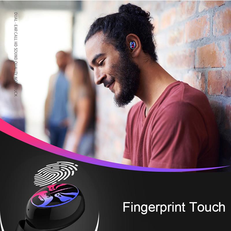 E8 TWS Fingerprint Touch IPX5 Waterproof Wireless Bluetooth 5.0 Headset - Dealggo.com