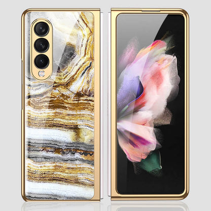 Dealggo | Marble Glass Case for Samsung Galaxy Z Fold 4 3 2 1 5G