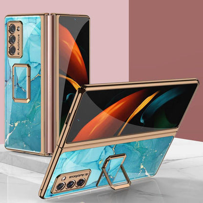 Luxury Plating Glass Case Anti-knock Protective Hard Edge Cover For Samsung Galaxy Z Fold 2 5G - GiftJupiter