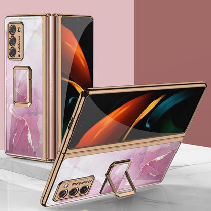 Luxury Plating Glass Case Anti-knock Protective Hard Edge Cover For Samsung Galaxy Z Fold 2 5G - GiftJupiter