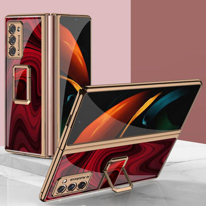 Luxury Plating Glass Case Anti-knock Protective Hard Edge Cover For Samsung Galaxy Z Fold 2 5G - GiftJupiter