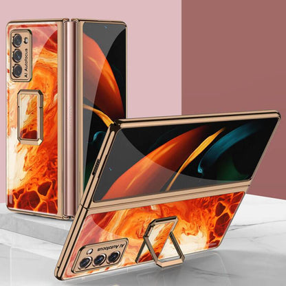 Luxury Plating Glass Case Anti-knock Protective Hard Edge Cover For Samsung Galaxy Z Fold 2 5G - GiftJupiter