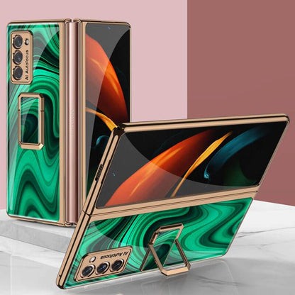 Luxury Plating Glass Case Anti-knock Protective Hard Edge Cover For Samsung Galaxy Z Fold 2 5G - GiftJupiter