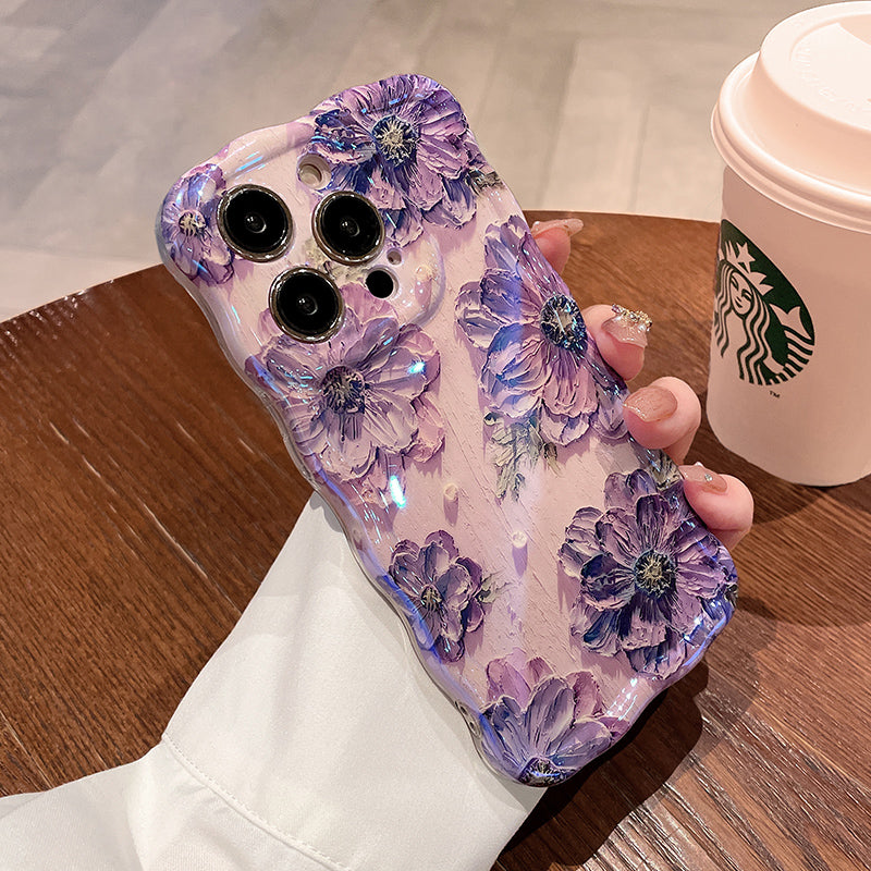 Beautiful Oil Painting Flower iPhone Case with Bracelet
