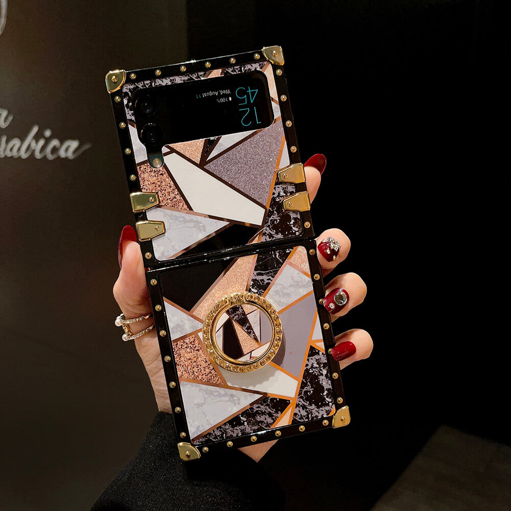 Splicing Glitter Ring Phone Case for Samsung Galaxy Z Flip4 Flip3