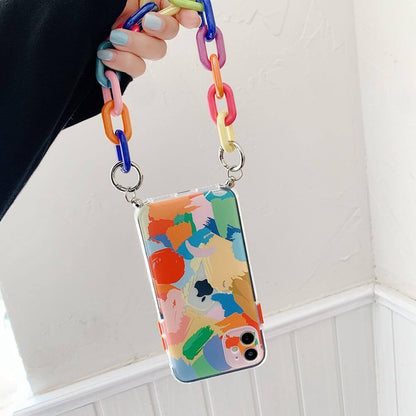 Graffiti Bracelet Colorful Chain Soft Phone Cases for iphone 12 11 pro max X XS XR 7 8 Plus SE 2020 - Dealggo.com