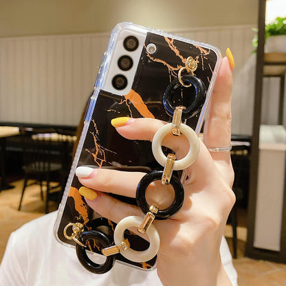 2021 Marbling Chain Wristband Phone Case For Samsung - Dealggo.com