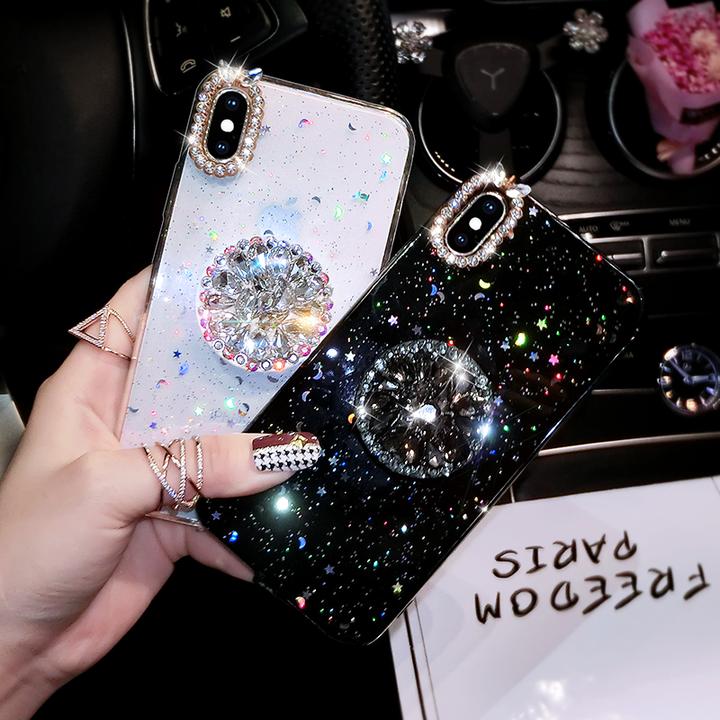 Queen Diamond Bracket Mobile Phone Case For iPhone (with AirBag) - Dealggo.com