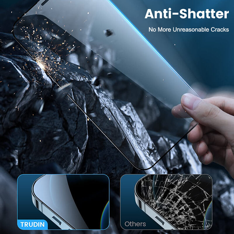 (3 Pack) Shatterproof Tempered Glass Screen Protector [Full Coverage] [9H Military Grade Protection] [Black Side Ultra Clear] - Dealggo.com
