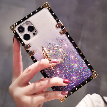 2021 Crystal Diamond Gradient Star Bling Ring Holder Phone Case - Dealggo.com