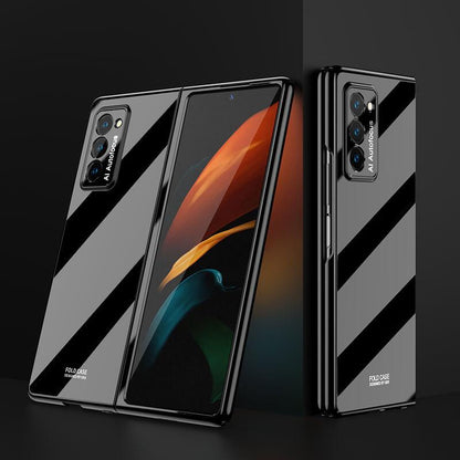 Luxury Plating Glass Case Anti-knock Protective Hard Edge Cover For Samsung Galaxy Z Fold 2 5G - GiftJupiter