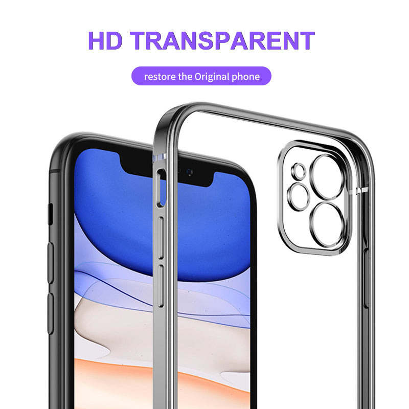 2021 Luxury Plating Transparent Phone Case For iPhone 12, 11, X, 8, 7, SE Series - Dealggo.com