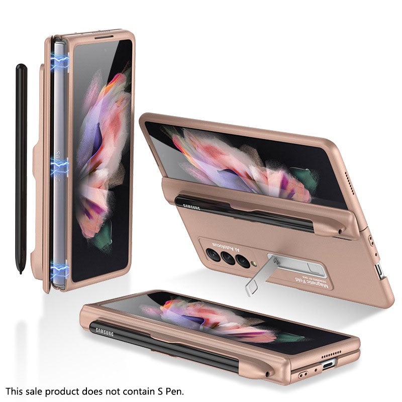 Magnetic Frame Plastic Stand All-included Case With S Pen Slot For Samsung Galaxy Z Fold 3 5G - GiftJupiter