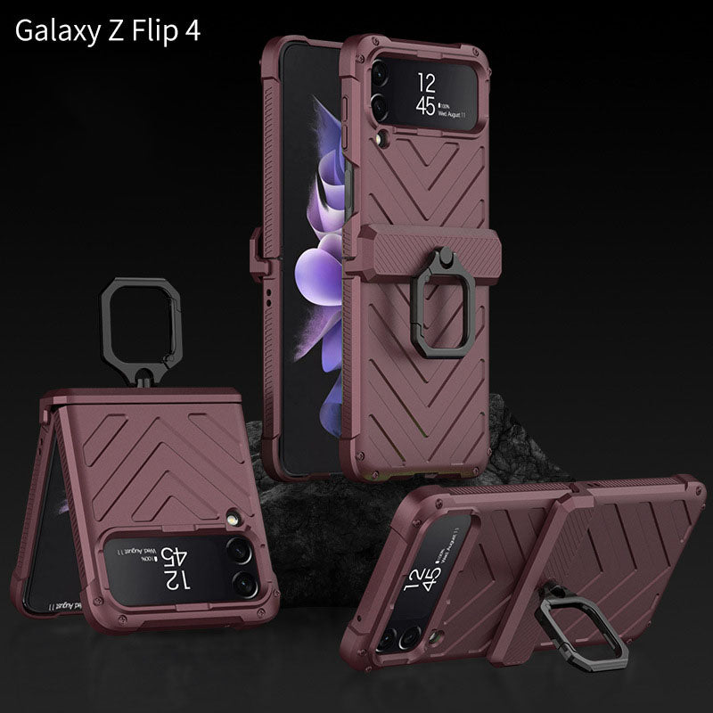 Magnetic Armor Ring Holder For Samsung Galaxy Z Flip4 Case