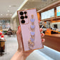 Lovely Plating Heart Bracelet Camera All-inclusive Protective Case For Samsung Galaxy S22 S21 Ultra Plus