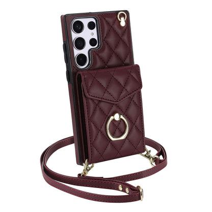 Accordion Leather Card Holder Crossbody Samsung Case