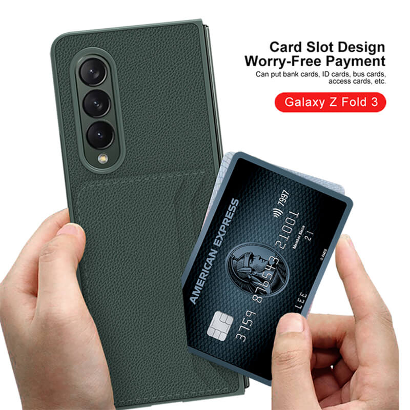 Leather Card Package Shockproof Protective Flip hard Cover For Samsung Galaxy Z Fold3 5G - Dealggo.com