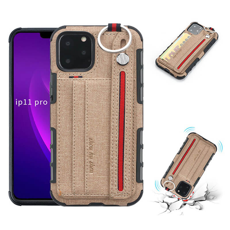 British Style Canvas Pattern Multi-function Leather Phone Case For iPhone - Dealggo.com