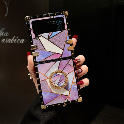 Splicing Glitter Ring Phone Case for Samsung Galaxy Z Flip4 Flip3