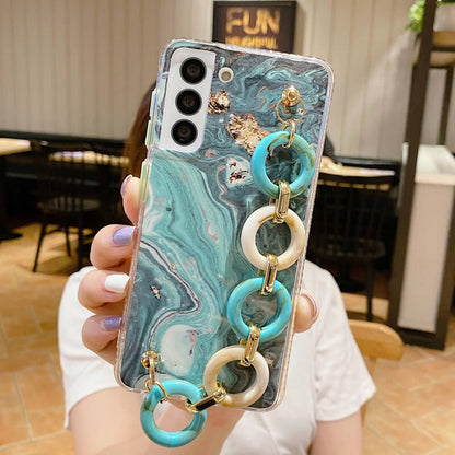 2021 Marbling Chain Wristband Phone Case For Samsung - Dealggo.com