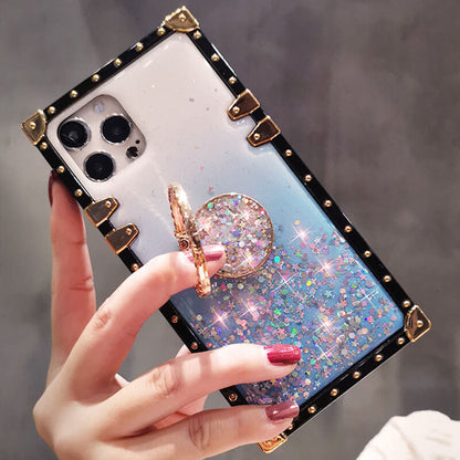 2021 Crystal Diamond Gradient Star Bling Ring Holder Phone Case - Dealggo.com