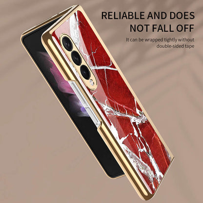 Dealggo | Marble Glass Case for Samsung Galaxy Z Fold 4 3 2 1 5G