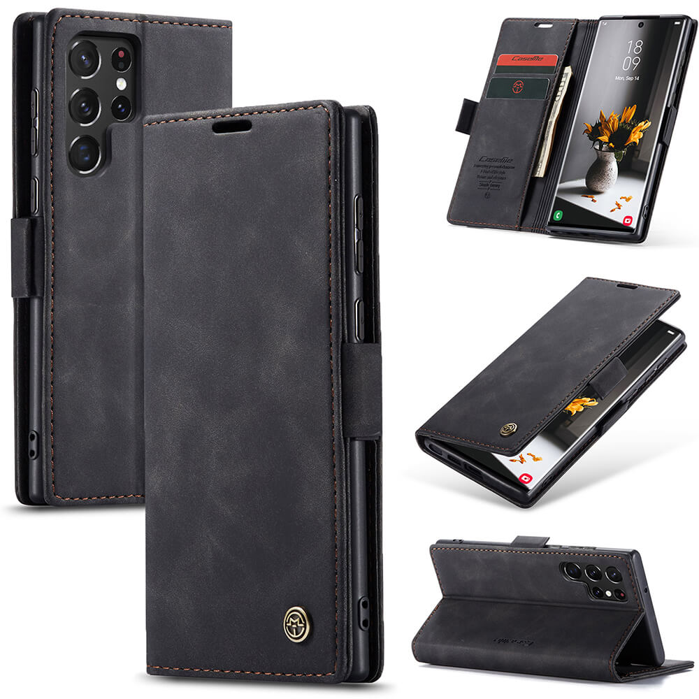 Magnetic Leather Holder Wallet Samsung Case