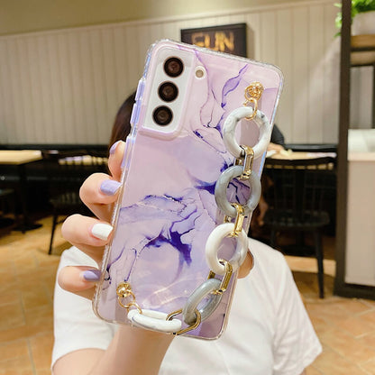 2021 Marbling Chain Wristband Phone Case For Samsung - Dealggo.com