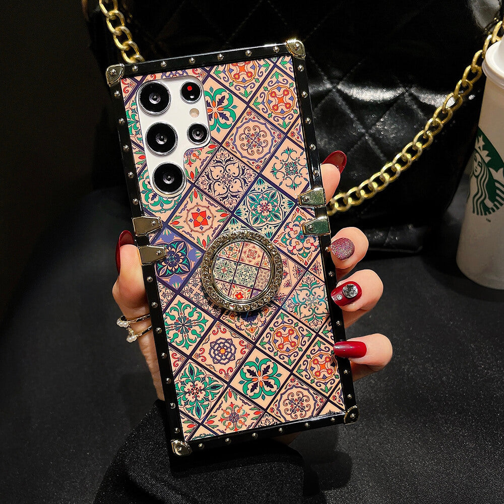 Retro Boho Style Ring Case With Lanyard for Samsung Galaxy S Note A Se –