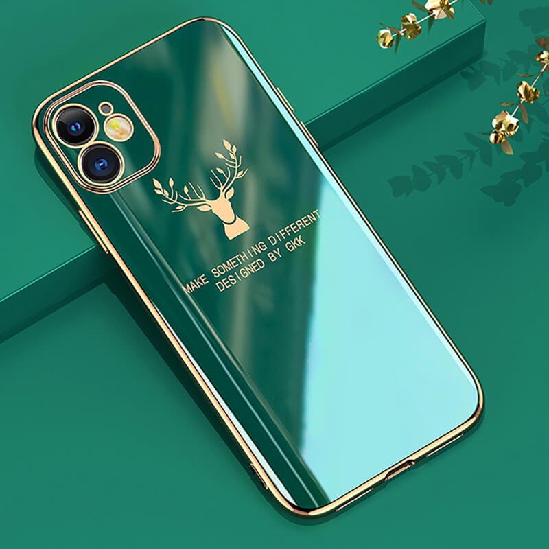 (Free Gift: Tempered Glass)Luxury Plating Deer Pattern iPhone Case - Dealggo.com