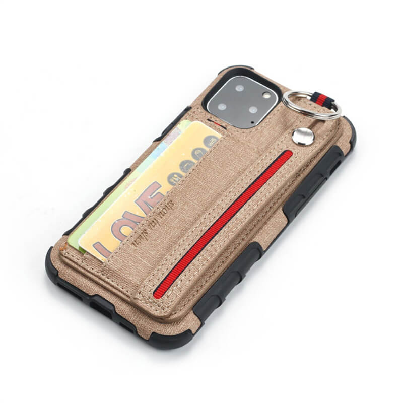 British Style Canvas Pattern Multi-function Leather Phone Case For iPhone - Dealggo.com