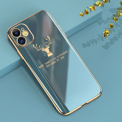 (Free Gift: Tempered Glass)Luxury Plating Deer Pattern iPhone Case - Dealggo.com