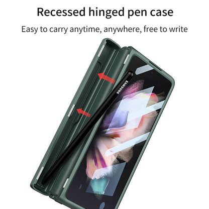 Magnetic Frame Stand All-included Screen Glass Film Case With Hidden S Pen Slot For Samsung Galaxy Z Fold3 Fold4 5G