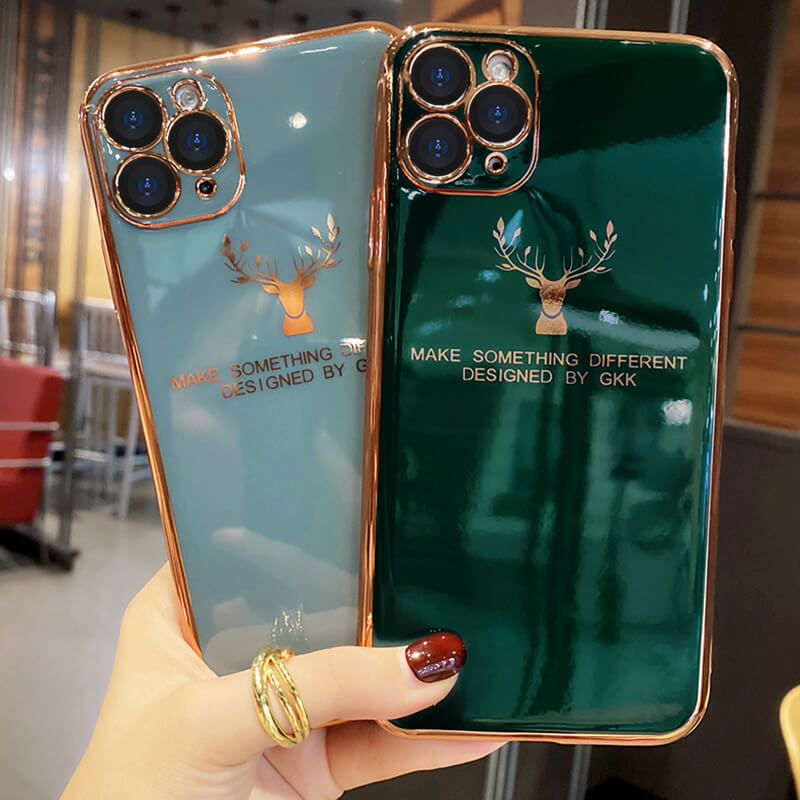 2021 Luxury Plating Deer Pattern Phone Case For iPhone, Samsung, Huawei - Dealggo.com