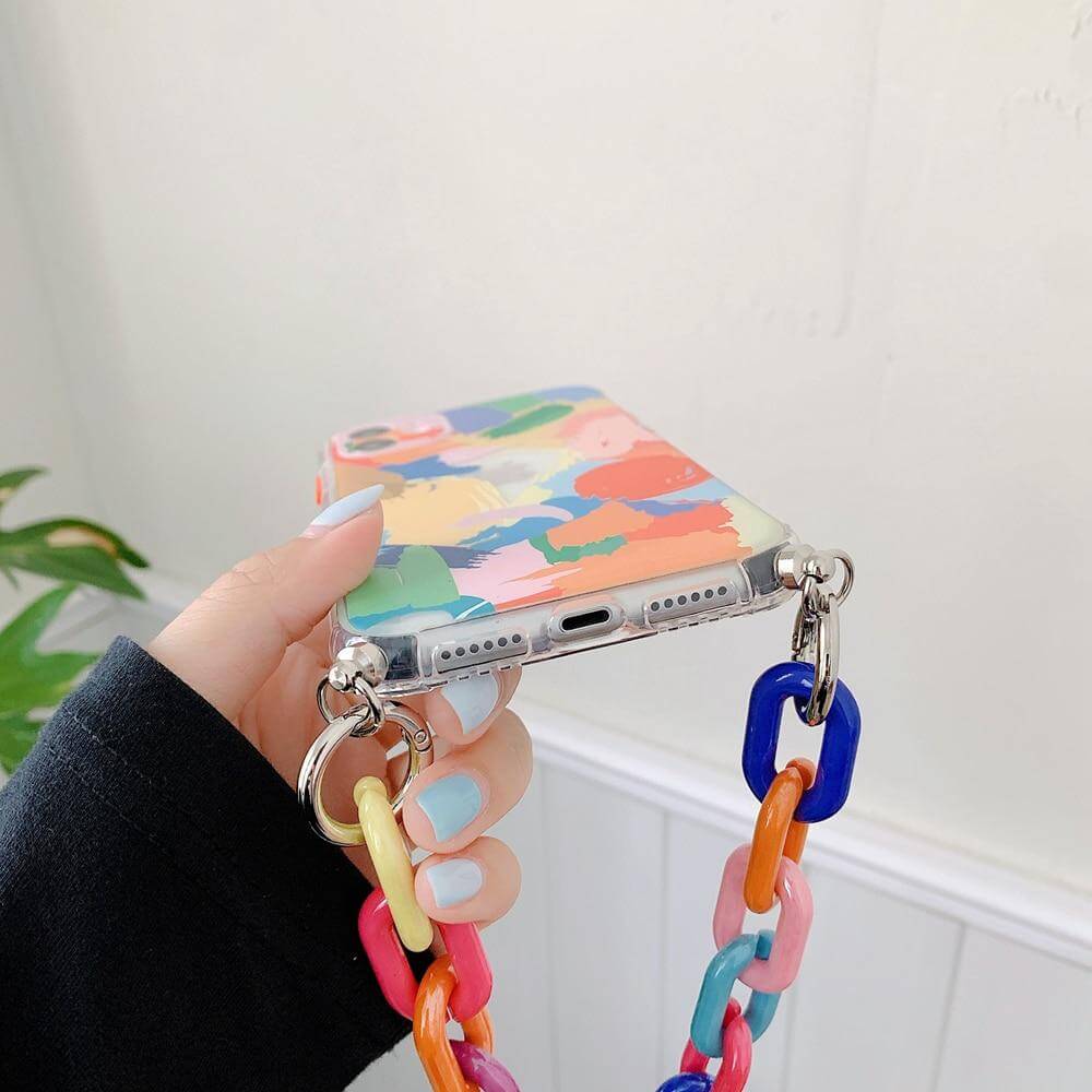 Graffiti Bracelet Colorful Chain Soft Phone Cases for iphone 12 11 pro max X XS XR 7 8 Plus SE 2020 - Dealggo.com