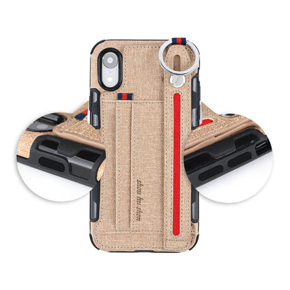 Metal Buckle Wrist Strap Bracket Card Slot Phone Case - Dealggo.com