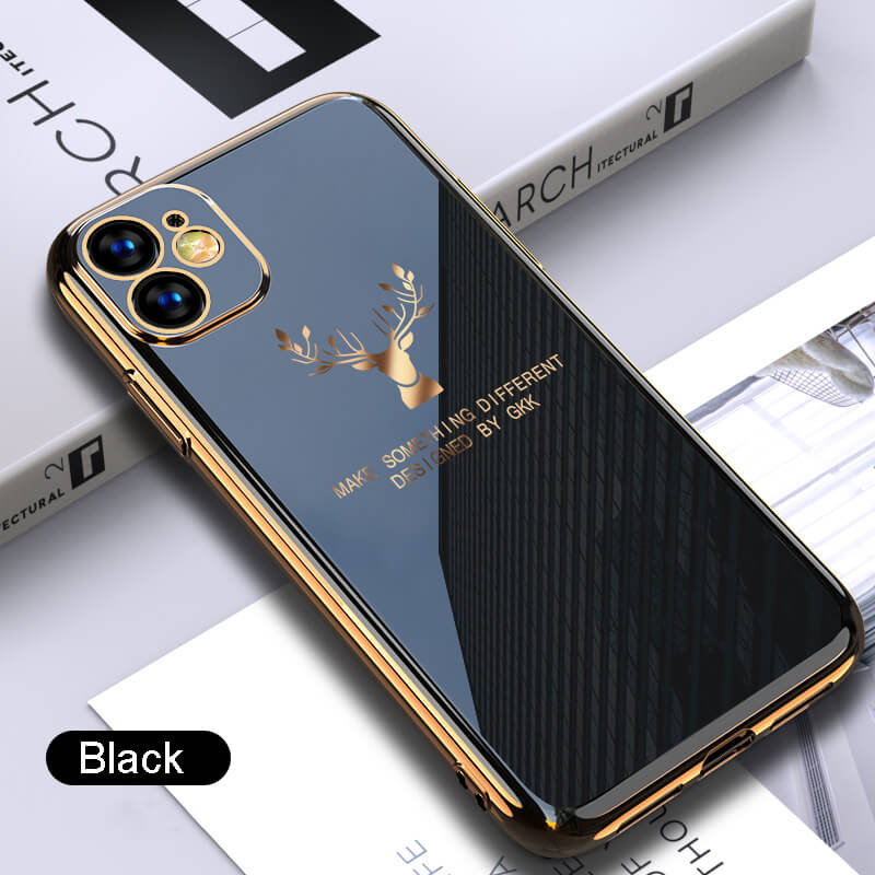 (Free Gift: Tempered Glass)Luxury Plating Deer Pattern iPhone Case - Dealggo.com