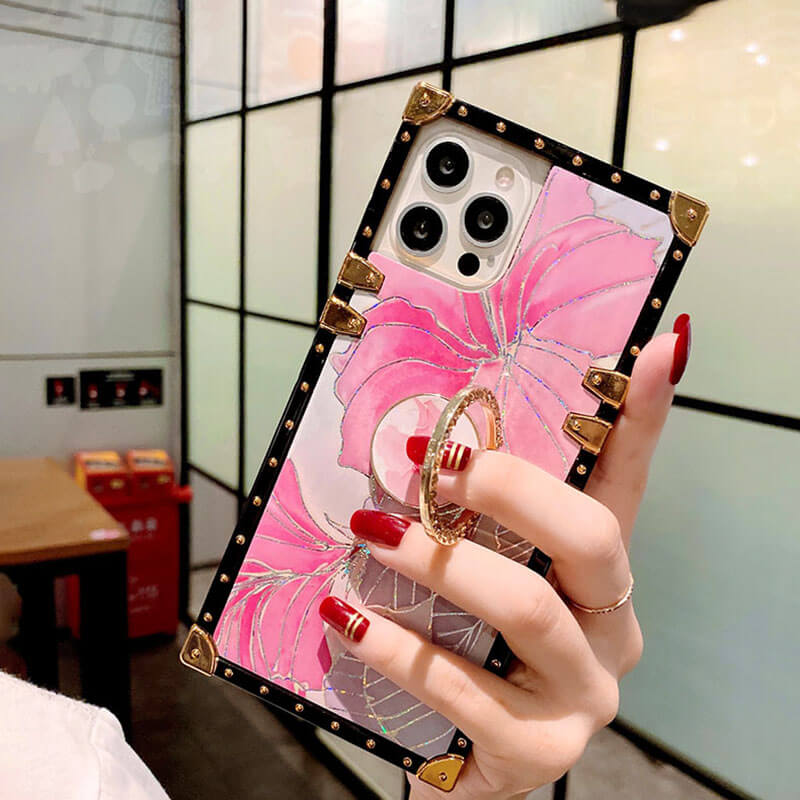2021 Colorful Butterfly Flower Square iPhone Case - Dealggo.com