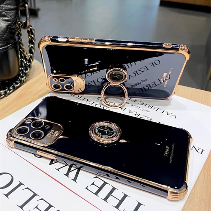Luxury Electroplated Gold Plating Glitter Case with Ring Holder For iPhone 12Pro MAX 11 Pro XS MAX XR 7 8 Plus - Dealggo.com