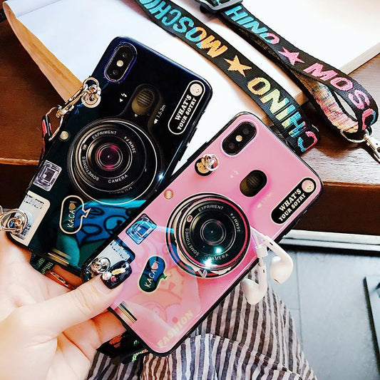 2021 Ins Trendy Bracket Lanyard Camera iPhone Case - Dealggo.com