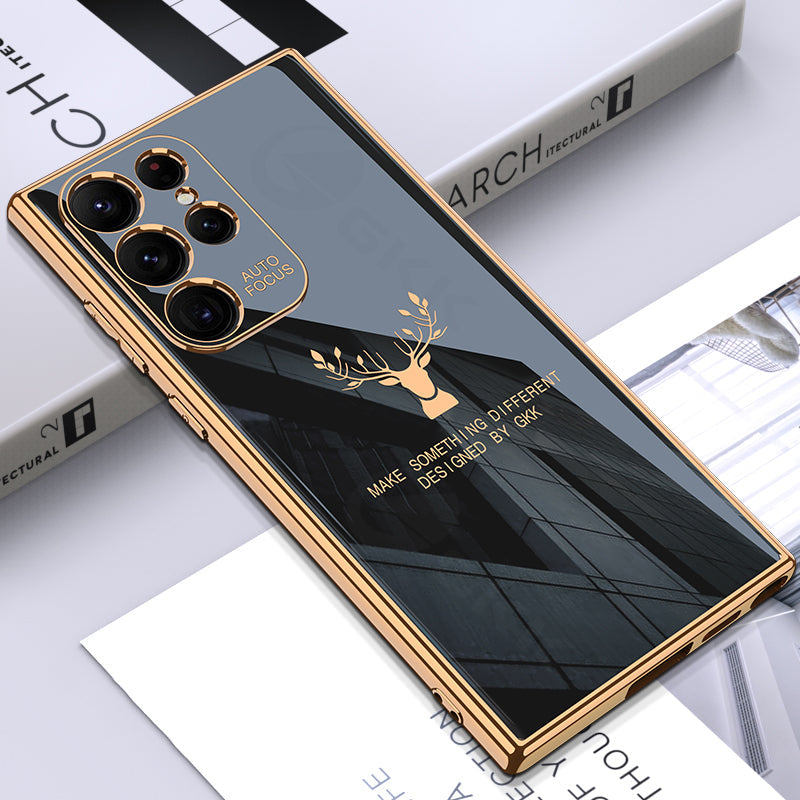 2022 Luxury Deer Pattern Camera All-inclusive Electroplating Process Case For Samsung S22 S21 Series pphonecover