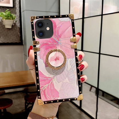 2021 Colorful Butterfly Flower Square iPhone Case - Dealggo.com