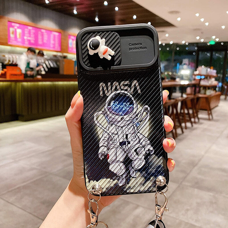 NASA Astronaut Phone Case with Slide Lens Cover - Dealggo.com