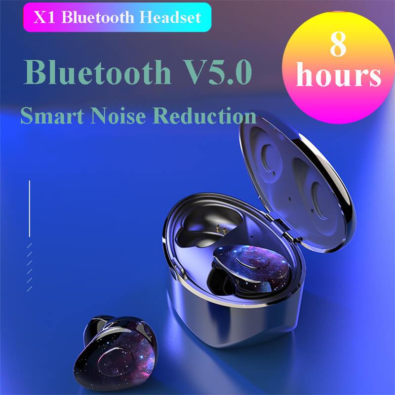 Newest Wireless Bluetooth 5.0 & IP7 Waterproof Bluetooth Headset Dual Mic with Charger - Dealggo.com