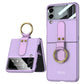 Back Screen Glass Matte Hard Cover With Ring For Samsung Galaxy Z Flip4